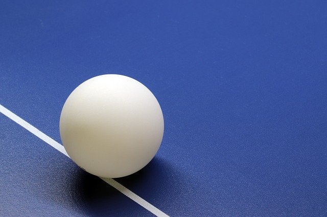 blue ping pong balls